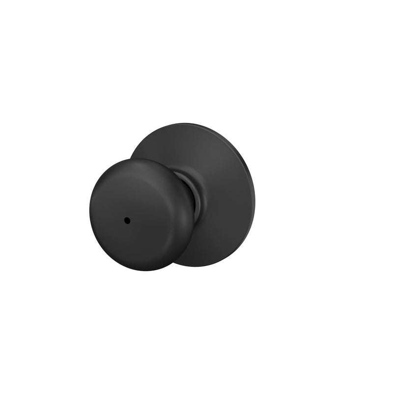 Schlage F40 PLY 622 Plymouth Door Knob, Bed & Bath Privacy Lock, Matte Black Standard