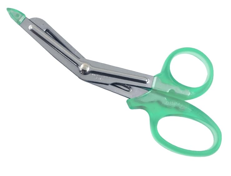 DynaCut Small Nurse Scissors 6"" (2 PACK) for Nurses, Doctors, Paramedics, EMT, and Pharmacists with Protective tip, Mini First Aid Medical Mini Bandage Trauma Shears(ParadiseGreen/Amethyst) Amethyst & Paradisegreen