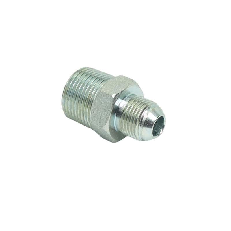 1 Piece Pipe Adapter 1/2" Male 37° Flare JIC x 3/4" Male NPT Plated Steel Hydraulic fitting 1/2" JIC x 3/4 MNPT
