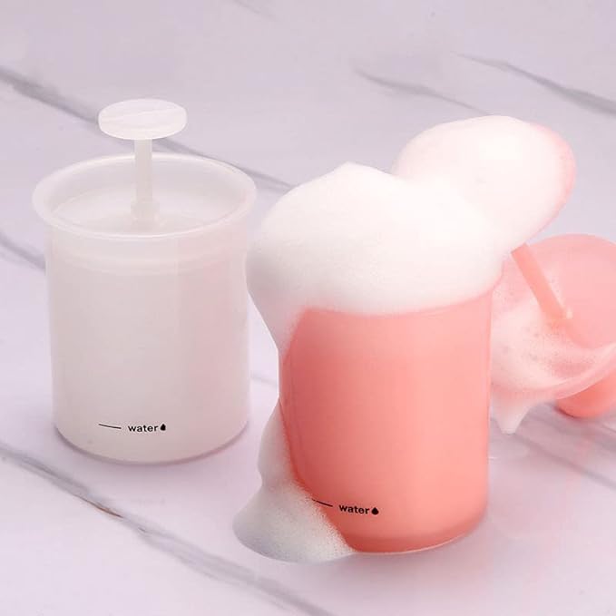 mecaponn Facial Cleansing Whisk, Facial Cleansing Foam, Facial Cleansing Whisk, 5.1 fl oz (150 ml), Foam, Cleansing Net, Portable, Shower, Bath, Face, Shampoo Convenient (Pink) - NewNest Australia
