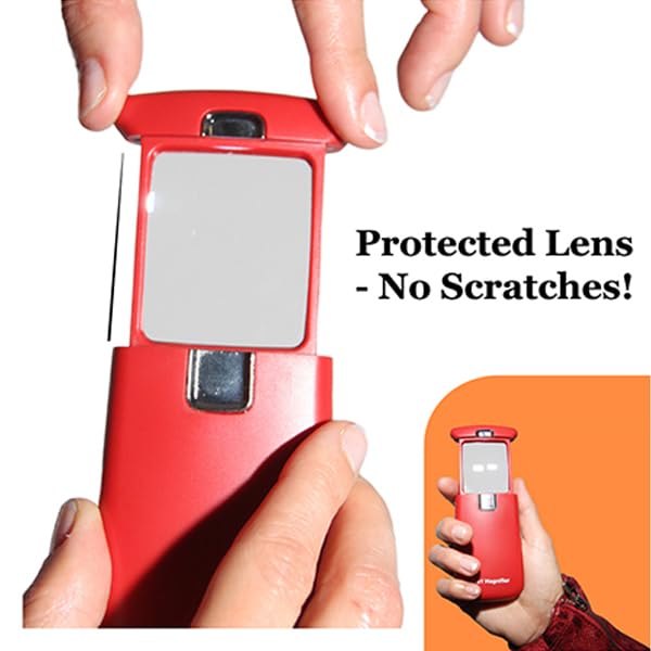 EasY Magnifier Small Pocket Magnifying Glass 3.0X with LED Light for Reading; Lighted Hand Held Coin Loupe; Mini Magnify Lens; Gifts for Seniors Sedona Red