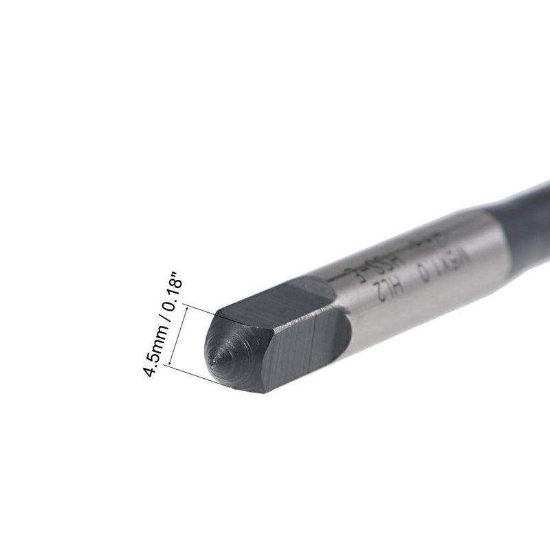 uxcell M6 x 1.0 Spiral Point Threading Tap, H2 Tolerance High Speed Steel TICN Coated, Round Shank with Square End, Metric Screw Taps Tapping Bit for Machinist Thread Repair, 2pcs