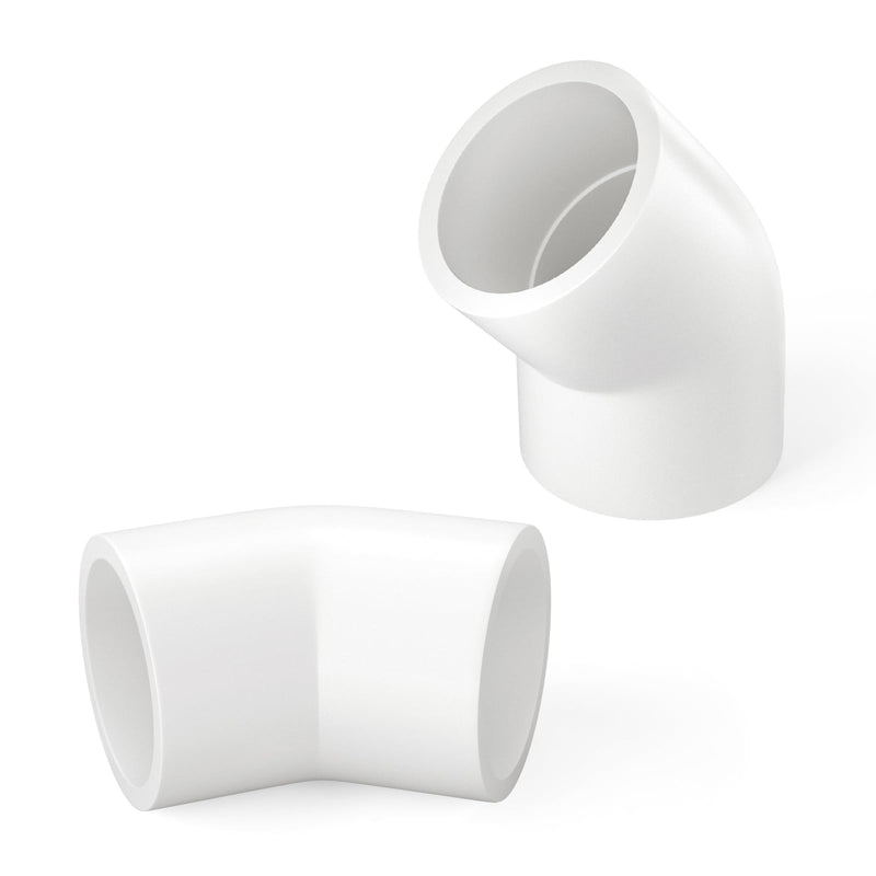GASHER 2PCS PVC Pipe Fitting 4" PVC 45 Degree Elbow, Furniture Grade Pipe Socket Fittings, For Home or Industrial 4 Inch 2