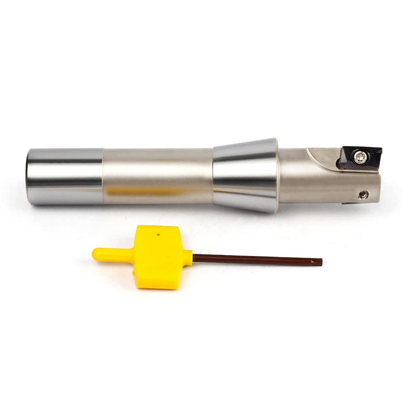 OSCARBIDE 1" Indexable End Mill R8 Shank 5-27/32" Length 2 Flutes 90° AP16 | 2 APKT1604 Carbide Inserts | Nickel Plated | Square Shoulder Milling | Smooth Finish | Long-Lasting Durability