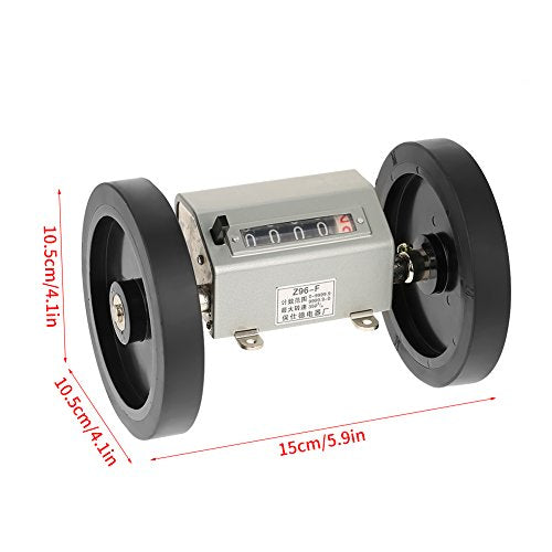 Length Counter with Rolling Wheel 5 Digits Meter Counter 0-9999.9 m Roller-type Counter for Length Measuring