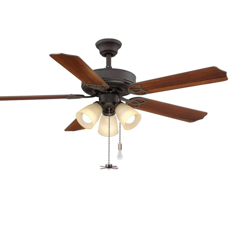 SmoTecQ Ceiling Fan Pull Chain Extender with Decorative Frosted Glass Bulb and Fan Cord, Fit All Standard 3mm Diameter Ceiling Fans and Light Fixtures Factory Pull (Bronze) Bronze