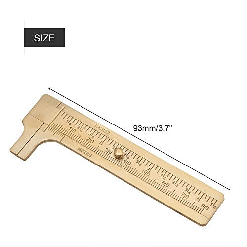 Brass Vernier Caliper, Double Scales Vernier Caliper Measuring Gauge mm/inch Mini Vernier Caliper Ruler for Jewellery Measurement(Double Scale 80mm)