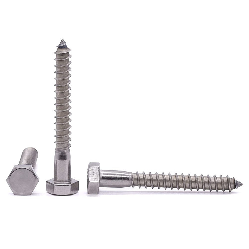 M6 x 65mm Hex Head Lag Bolts Screws, 304 Stainless Steel 18-8, Hexagon Head Deck Screws, Pack of 12 M6 x 65mm