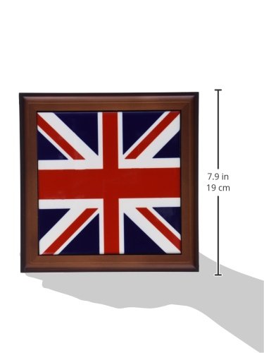 3dRose Union Jack Old British Naval Flag Trivet with Ceramic Tile, 8 by 8", Brown