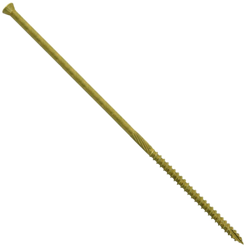 #9 x 6" Bronze Star Exterior Coated TRIM HEAD Wood Screw Torx/Star Drive Head - Multipurpose Exterior Coated Torx/Star Drive Wood Screws - (1 POUND - 43 Approx. Screw Count)