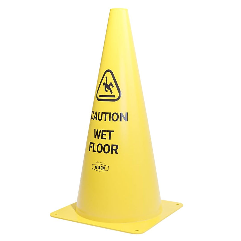 Yellow Safety® Commercial 19 Inch "Caution Wet Floor" Sign Cone, 6 ct., Easy to Use and Store 19"