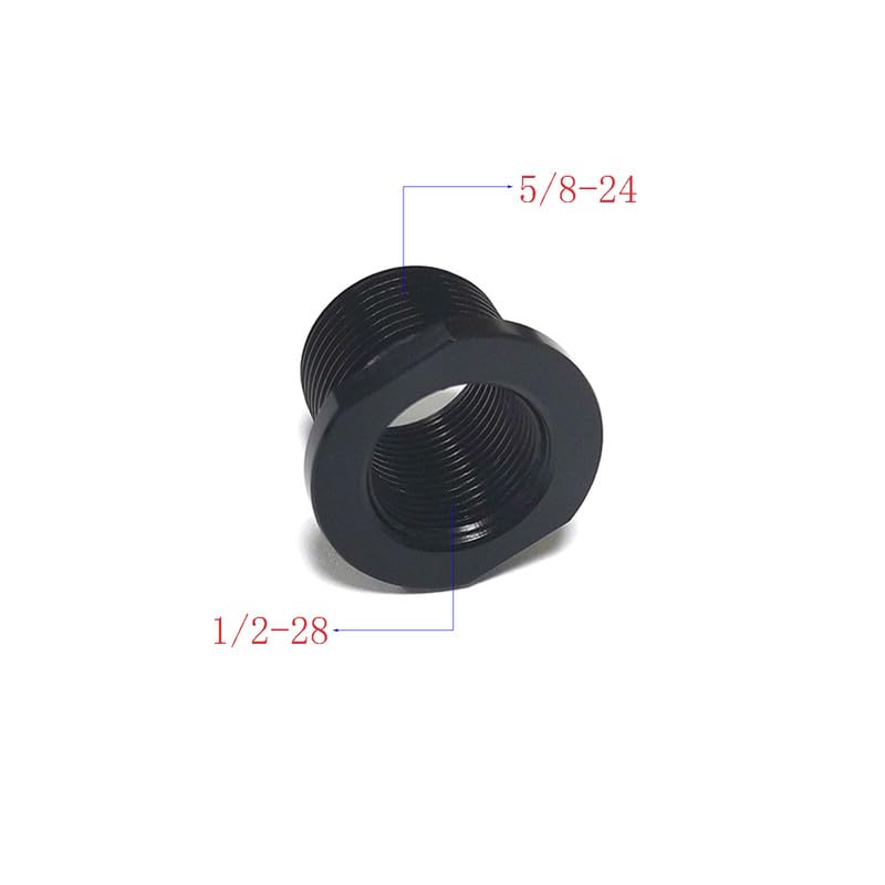 2 Pack Aluminum Thread Protector, 1/2 x 28 Convert to 5/8x24 with O-Ring,Black Black
