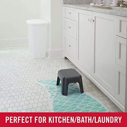 Rubbermaid One-Step Stool, Bisque, Holds up to 200 Pounds, 7" Height, Gray, Durable Step Stool for Kids/Bathroom/Home/Office/Garage 1 ct (Pack of 1)
