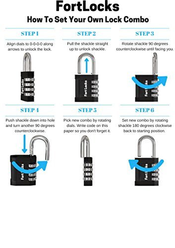 Padlock - 4 Digit Combination Lock for Gym Outdoor & School Locker, Fence, Case & Shed – Heavy Duty Resettable Set Your Own Combo – Waterproof & Weatherproof (1 Pack - Orange) 1 Pack - Orange