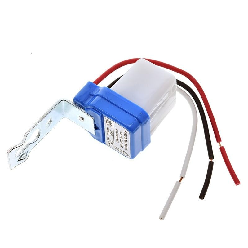 5 Pcs AC DC 12V 10A Auto On/Off Photocell Light Switch Photocell Photo Switch Photoelectric Switch Photocell Control Light Sensor Switch Dusk to Dawn Photocell Sensor (AC DC 12V)