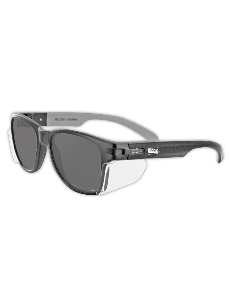 MAGID Y50 Safety Glasses, ANSI Z87.1, Anti-Fog UV Protection, 2 Pack Combo Lens 1 Clear 1 Gray, Side Shields, Black Frame, 2 Pairs Combo Lens | Clear & Gray