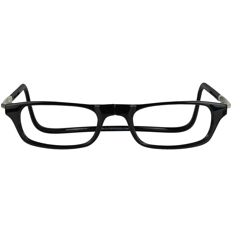 Clic Magnetic Reading Glasses for Men or Women, Computer Readers, Original Long Black 1.75 x