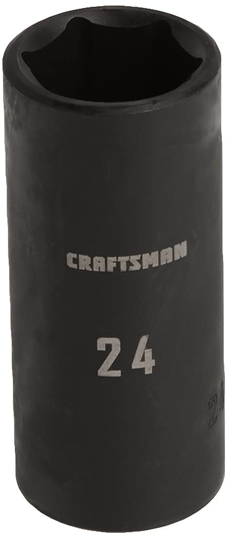 CRAFTSMAN Deep Impact Socket, Metric, 1/2-Inch Drive, 24mm (CMMT16086) 24 MM