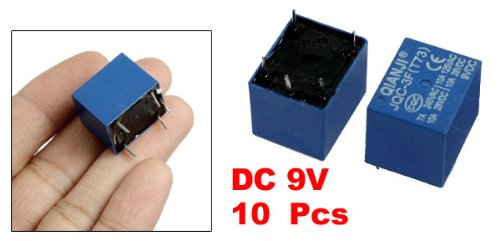 uxcell 10 Pcs DC 9V Coil 10A SPST 5 Pin Electromagnetic Relays PCB Type JQC-3F