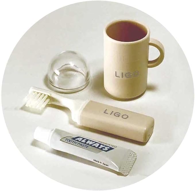 LIGO LG500BE Toothbrush Set with Mini Cup Beige - NewNest Australia