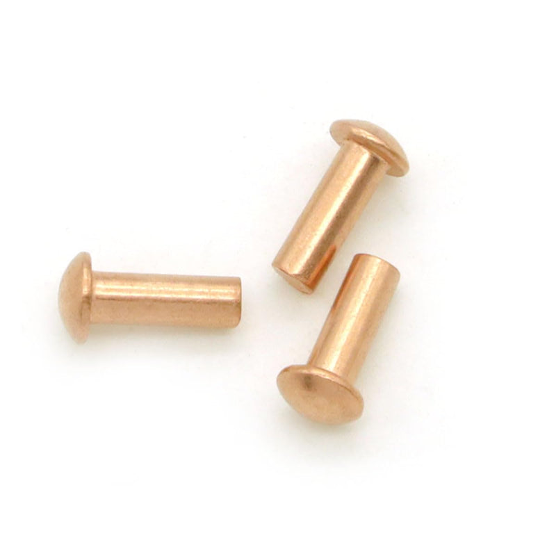 100 Pieces Round Head Solid Rivets Fasteners Copper Rivets (M3x8) M3x8