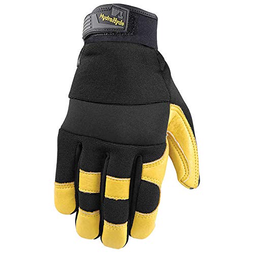Wells Lamonts Leather Work Gloves Duty Safety Breathable HydraHyde Flexible Water Resistant (Medium) 3 Pack