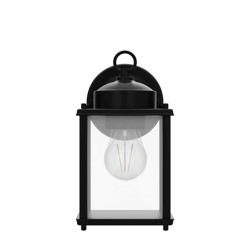 Outdoor Wall Lantern, Exterior Waterproof Wall Sconce Light Fixtures, Black Front Door Wall Lighting with Clear Beveled Glass Shade, 2 Pack 8.27 inch