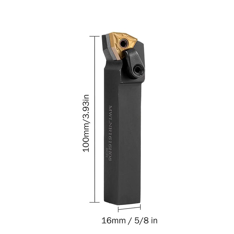 5/8" Lathe Tool Holder MCLNR1616H12 Indexable Carbide Turning Tool Holder with 10pcs CNMG120404 (CNMG 431) Carbide Inserts Lathe Cutting Tool MCLNR1616H12 + 10pcs CNMG 431
