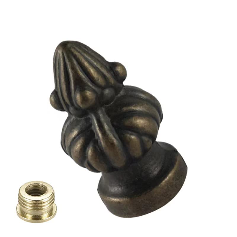 2 Packs Lamp Finial Cap Knob Lamp Decoration for Lamp Shade，1-3/8 Inch Antique Bronze Cap Knob Lamp Shade Finial Decoration Accessories(Small Size)