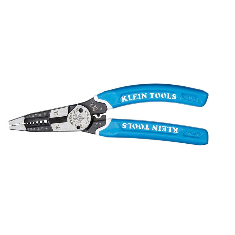 Klein Tools K12065CR Wire Stripper / Cutter / Crimper Tool for Cutting, Stripping, Crimping, Twisting (8-18 AWG solid, 10-20 AWG stranded) Crimping Pliers