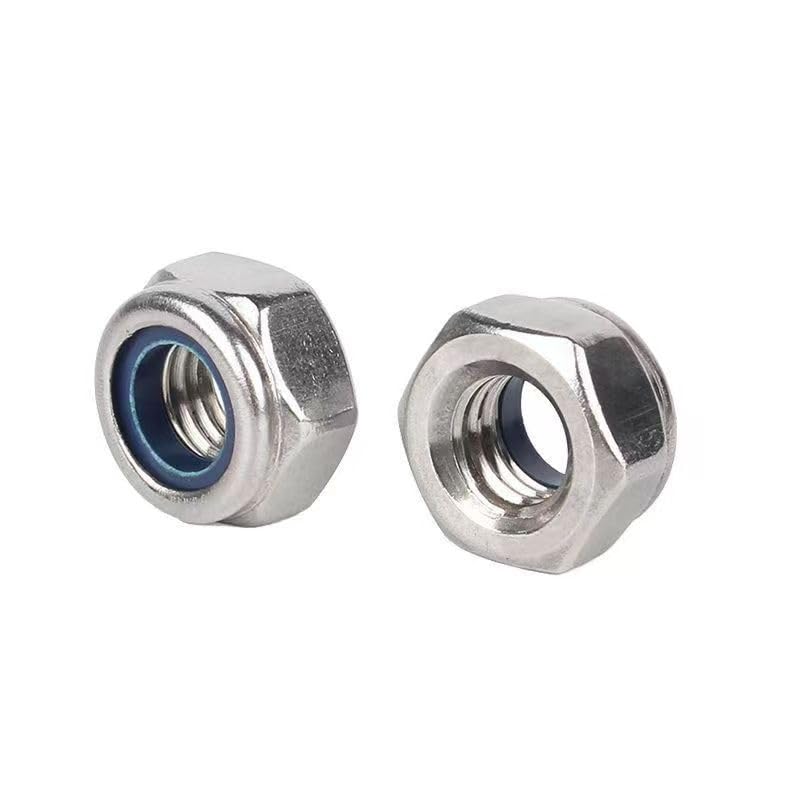 M14-2 Lock Nuts, M14 Nylon Insert Locknuts 304 Stainless Self Clinching Nuts, Bright Finish, Full Thread Nylock Nuts,5Pcs M14(5PCS)