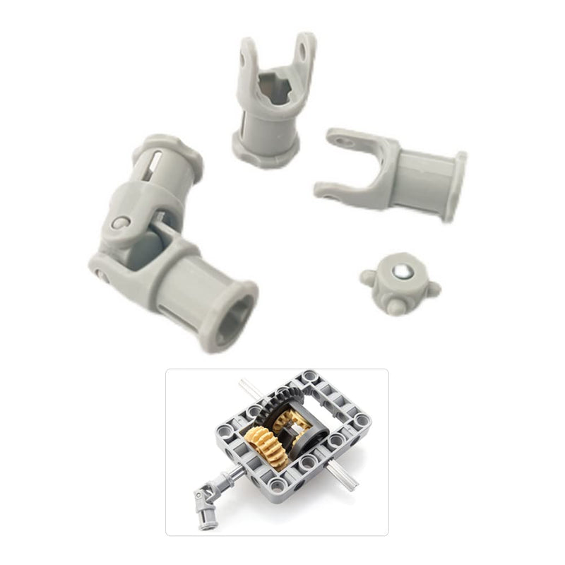 MOC Light Grey Universal Joint 3L Connector Coupler Shaft Compatible with legoeds Building Blocks 61903 62520c01 for Suspension Drive Differential Pack of 10pcs
