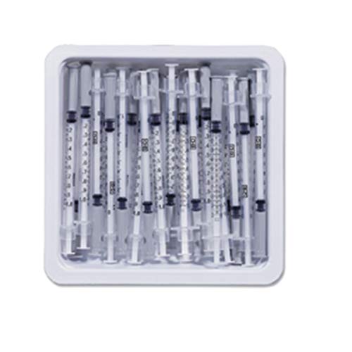 Allergist Tray, ½ ml, Permanent Needle, 27G x ½", 25/Tray