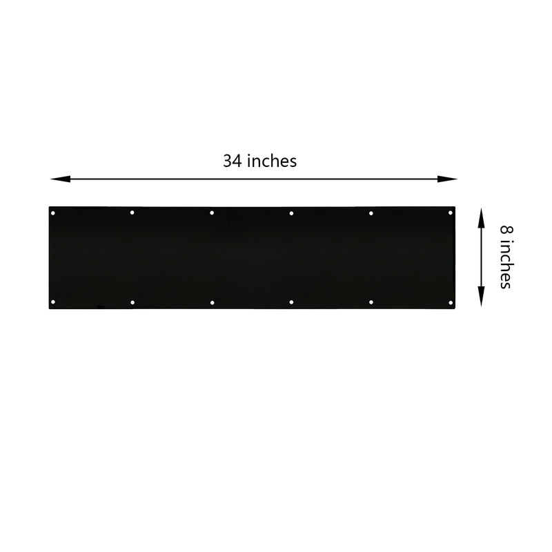 Door Kick Plate 34 inches Acrylic Decorative Plates Protector for 36 inches Front Doors, 1/10 inch Thickness 8"x 34" Black