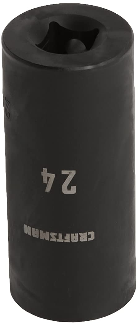 CRAFTSMAN Deep Impact Socket, Metric, 1/2-Inch Drive, 24mm (CMMT16086) 24 MM