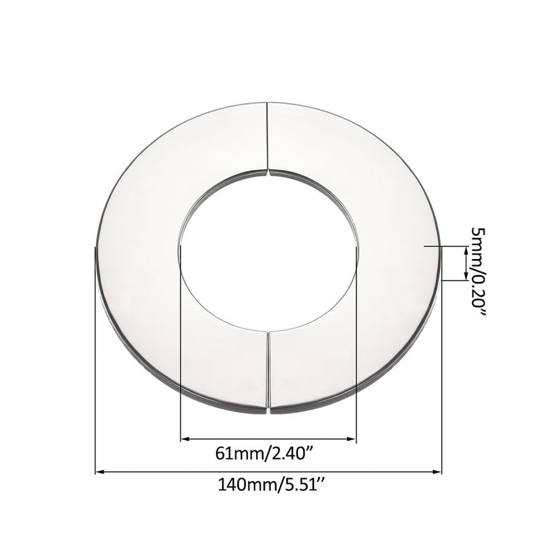 Wall Split Flange, Stainless Steel Round Escutcheon Plate for 2.4"/61mm Diameter Pipe, Pack of 3 (61mm/2.40'') 61mm/2.40''