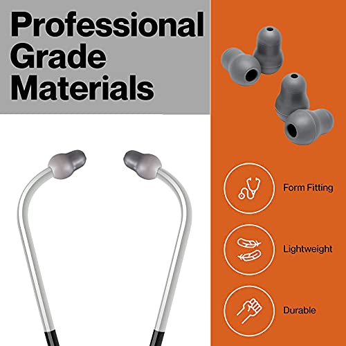 Silicone Ear Tips Earplug Replacement for Littmann Stethoscopes - Comfortable Fit Littman Ear Tips Replacement，Stethoscope Ear Pieces,Cardiology IV Parts & Littmann Stethoscope Parts (Grey) grey
