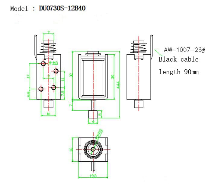 2PCS Mini Push Pull Linear Solenoid Electromagnet 6mm Stroke DC 6V ~ 12V 10 Ω or 12V ~ 24V 40Ω Open Frame Mini Frames Actuator Electric DC Magnet Solenoid DU0730S (DU0730S-12B40 (DC 12V-24V 40 Ω)) DU0730S-12B40 ( DC 12V-24V 40 Ω)