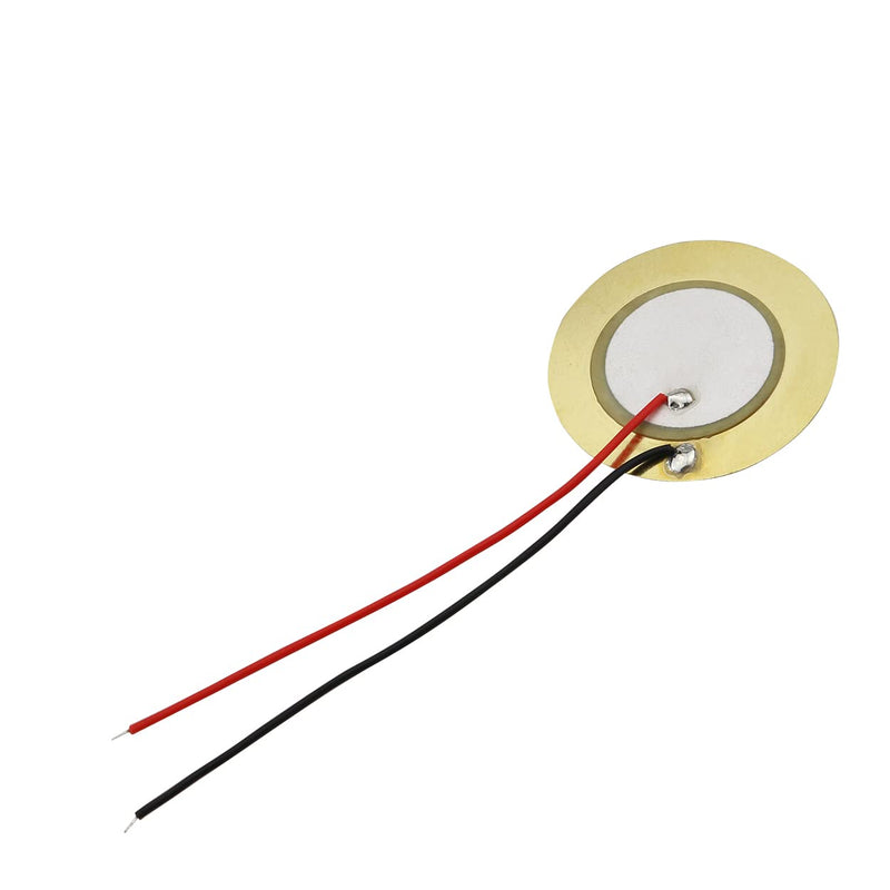 12PCS 27mm Piezo Disc Element Sensor with Wire, Piezoelectric Pickup Sensor, Contact Microphone Trigger, Transducer Prewired for Guitar Drum Trigger, Gold