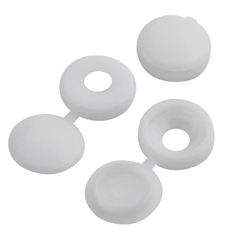 XINGYHENG 400Pcs Plastic Hinged Screw Covers Caps Fold Screw Snap Cap Washer Flip Tops for Furniture Desk Cabinets and Wall (White) 400