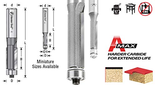 Amana Tool - 47141 Carbide Tipped Flush Trim 3/4 Dia x 1-1/4 x 1/2" Shank