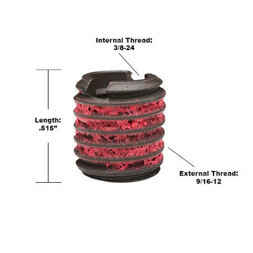 E-Z LOK EZ-329-624 Threaded Inserts for Metal, 3/8-24 Installation Kit, Steel, Black Oxide 3/8-24 (EZ-329-624)