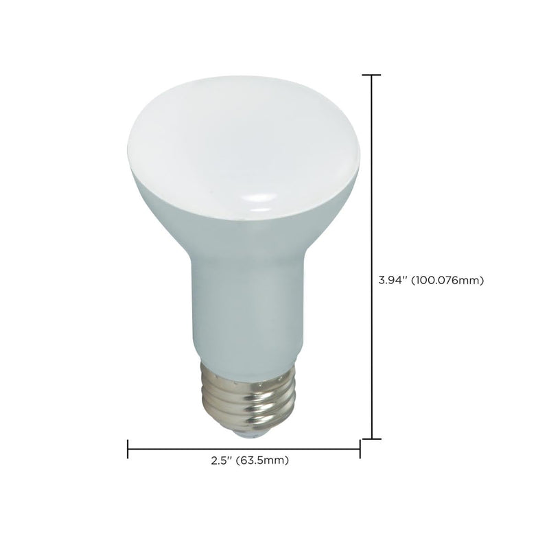 Satco 6.5 Watt LED Reflector Light Bulb; R20; 2700K Warm White; 525 Lumen; 120 Volts; Dimmable (6 LED Light Bulbs)