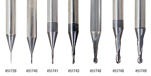 Amana Tool - 51743 AlTiN Coated CNC Steel, Stainless Steel & Composite Ball End Mini Mill 0.030 D x 0.090 CH x 1/8 SHK