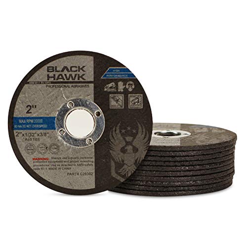 BHA Metal Cut Off Wheels for Die Grinders or Mini Benchtop Chop Saws, 2" x 1/32" x 3/8" - 10 Pack 2” x 1/32” x 3/8”