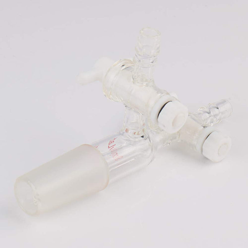 stonylab Glass Vacuum Transfer Adapter, Borosilicate Glass Vacuum Adapter with PTFE Stopcocks and 24/40 Inner Joint 24/40 Joint