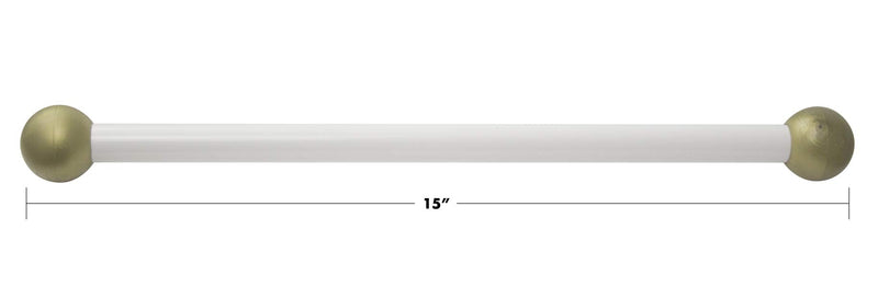 Solus SCA-335WH 15" Aluminum Cross Arm Ladder Rest for Outdoor Lamp Posts and Poles, Easy to Mount, Maintenance Free and Weather Resistant, White Bar with Gold Caps Single Pack