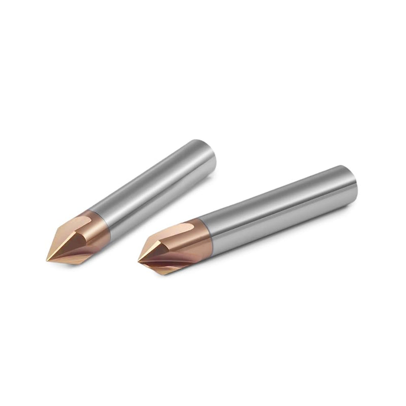 Carbide Chamfer End Mills CNC Carving Bits 3 Flute TiSiN Coating V Groove 60 Degree for Different Material Like Steel Aluminum Copper Alloy 5 Pcs D8*50mm 8mmX50mm 60°