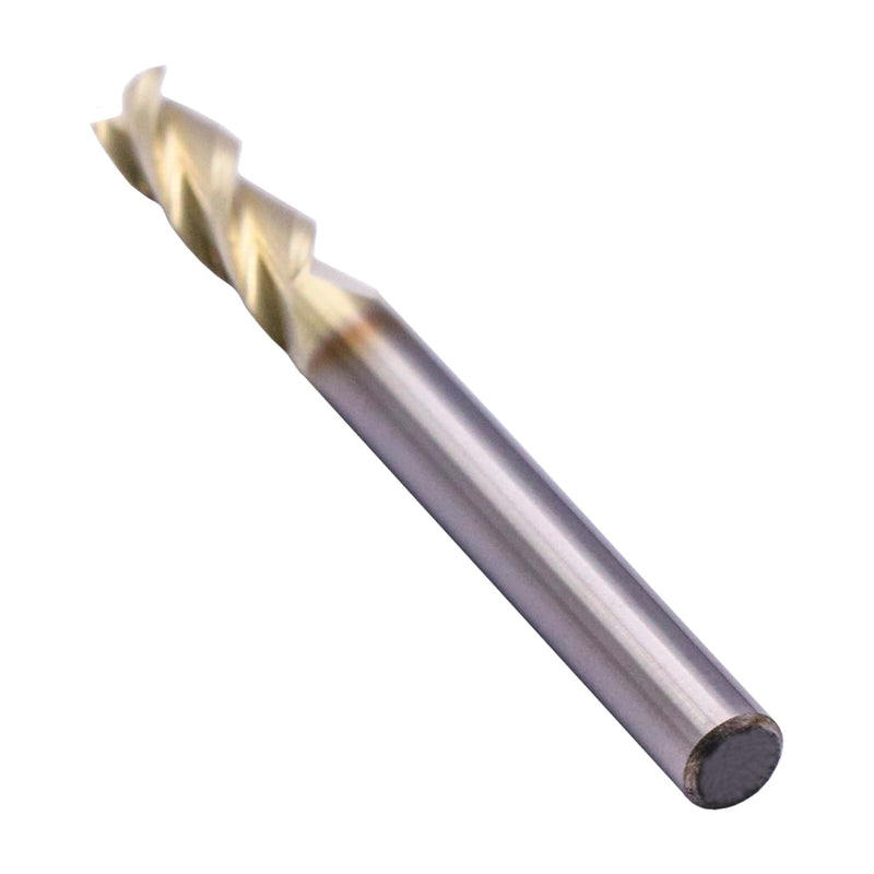 5Pcs 3/16" 3 Flute Solid Carbide Square End Mill, ZrN Coated for Aluminum | 37° Helix, 3/16" Cutting Dia, 3/16" Shank Dia, 5/8" Length of Cut, 2" Overall Length, for Milling Aluminum and Copper 3/16 in