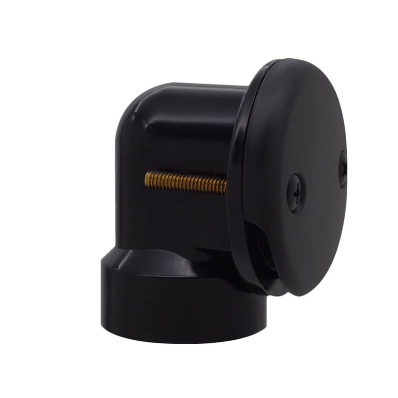 Westbrass A4931-62 1-1/2" x 12" Bath Waste & Overflow Assembly with Tip-Toe Drain Plug and 2-Hole Faceplate - Sch. 40 ABS Pipe, Matte Black